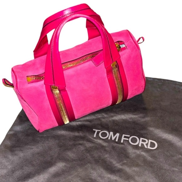 Tom Ford Handbags - Tom Ford | Rare Suede Zip-Trim Duffel | Fuchsia Pink | 12”